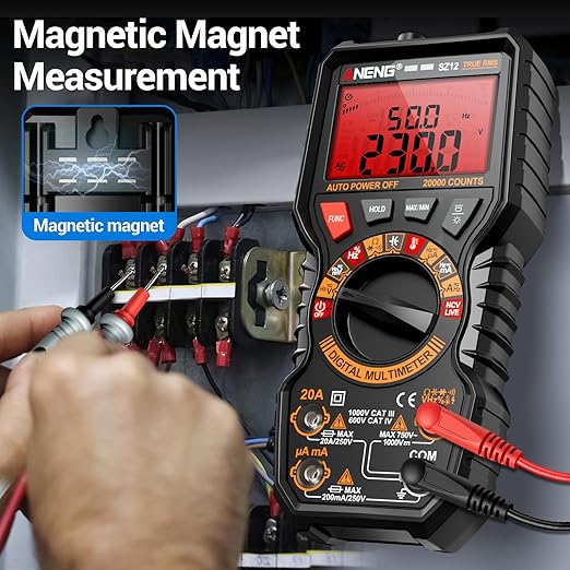 ANENG Multimeter,TRMS 20000 Counts Magnetic Digital Tester with High Resolution Auto Ranging MAX/MIN Voltmeter Measures AC/DC Voltage,Current,Resistance,Capacitance, NCV,Data Hold Amp for Automotive