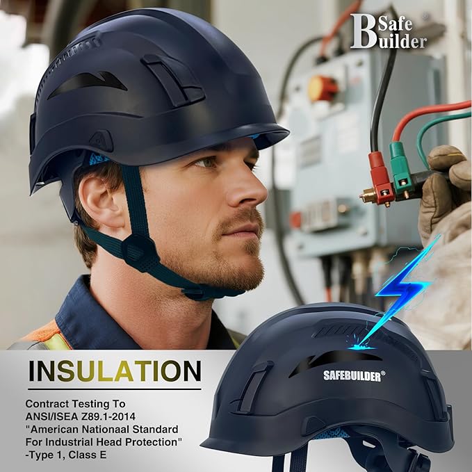 Safety Helmet Hard Hats Construction Head Protection 6-Point Suspension Lightweight Work Outdoor,Industrial ANSI Approved