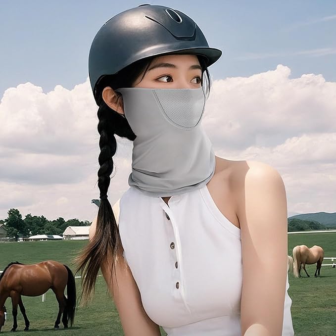 UPF 50+ Breathable Cooling Face Cover Sun UV Protection Earloop Neck Gaiter Scarf for Golf, Hiking, Fishing & Outdoors