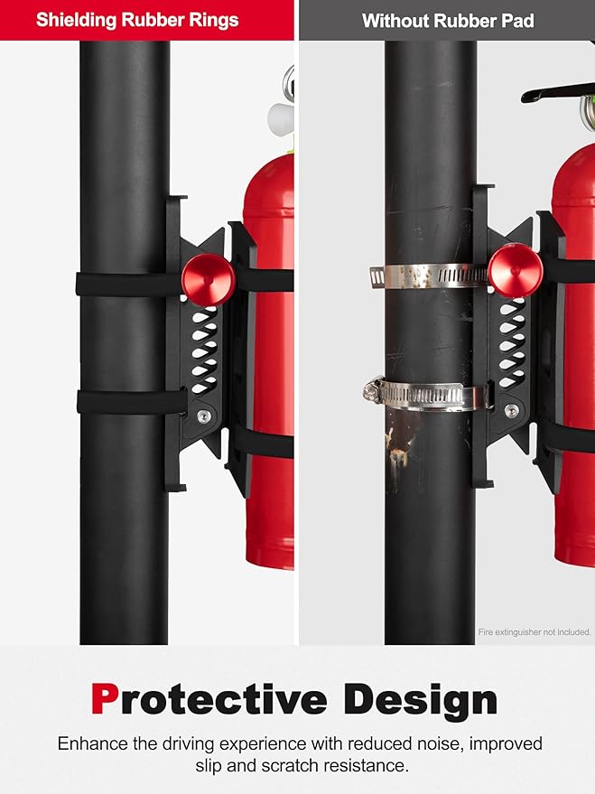 2 Pieces Universal Fire Extinguisher Mounts for Vehicle, Adjustable Roll Bar Fire Extinguisher Mount Holders Kit, Compatible with Jeep Wrangler JLJLU JK TJ UTV Cam-Am X3 Ranger Polaris RZR