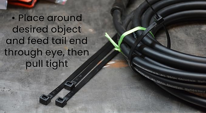 Pro Tie Heavy Duty Cable Ties, Self-Locking Nylon Cable Wire Ties for Indoor and Outdoor Use | 14.5-Inch, 120 lbs. Tensile Strength, UV Black Nylon, 25-Pack (PN: B14HD25)