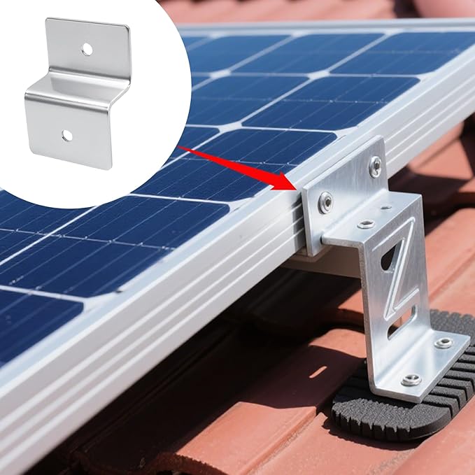 KUMGROT 2.76 Inch Solar Panel Z Brackets, Aluminum Alloy Solar Panel Brackets for for Solar Panels Roof RV Boat Off Grid, 16 Pcs Silver