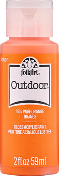 FolkArt Outdoor Acrylic Paint in Assorted Colors (2 Ounce), 1615 Pure Orange