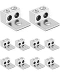 QWORK Dual Aluminum Ground Lug, 10Pcs Mechanical Lug 10 AWG Wire Easy to Install Cables and Power Cords Electrical Equipment Lugs