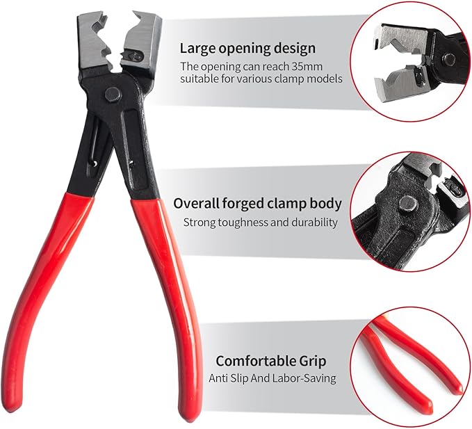 4 Pieces Electrical Disconnect Pliers for Cars, Automotive Electrical Plug Connector Disconnect Tool and Connector Separator and Hose Clamp Pliers
