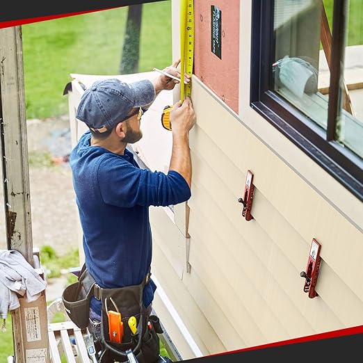 Siding Installation Tools, Siding Mounting Kit, Compatible with 5/16-Inch Fiber Cement, Lap Side Gauge/Clamps with Adjustable Reveals (Red)
