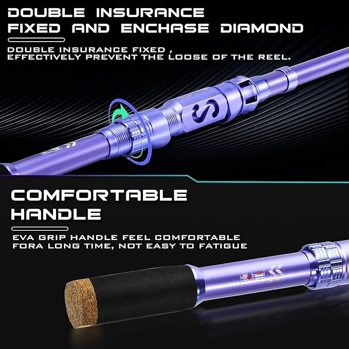 Sougayilang Fishing Rod and Reel Combos Carbon Fiber Telescopic Fishing Pole with Smooth Reel Combo Saltwater Freshwater Kit