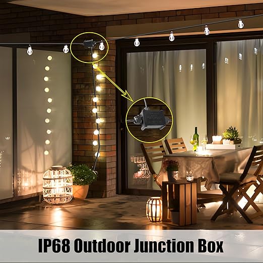 IP68 Waterproof Junction Box, 2 PCS 3 Way Outdoor Electrical Box with Terminal Block and Screwdriver, Plastic Cable Connector for Landscape Lighting and Garden Lights