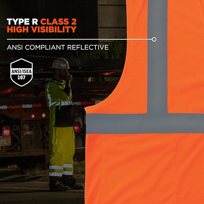 Ergodyne GloWear Economy High Visibility Reflective Safety Vest, Hook & Loop Closure