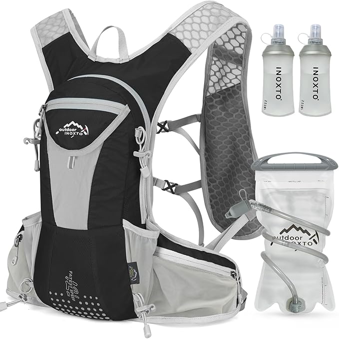 IX INOXTO Hydration Pack Backpack, Lightweight Water Backpack with 2L Hydration Bladder Daypack for Men Women,Running Hydration Vest for Trail Running Hiking Cycling Race Climbing