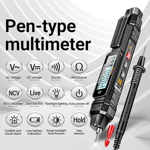 ANENG Pen Type Digital Multimeter 4000Count AC/DC Voltage Tester, Professional Current Meter, Non-Contact Voltmeter Sensor,Live Wire Detection,Resistance, Continuity, Capacitance, and Diode Testing