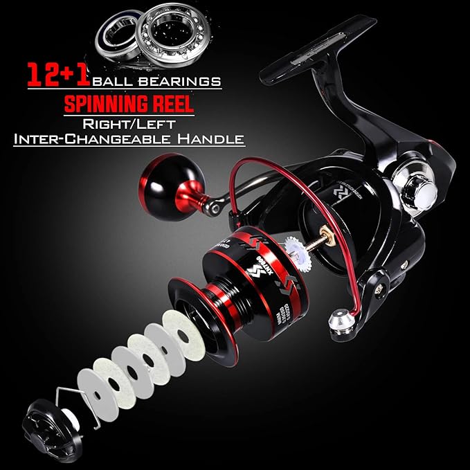 Sougayilang Fishing Rod and Reel Combo Set with Telescopic Fishing Pole Fishing Accessories and Carrier Bag for Saltwater Freshwater