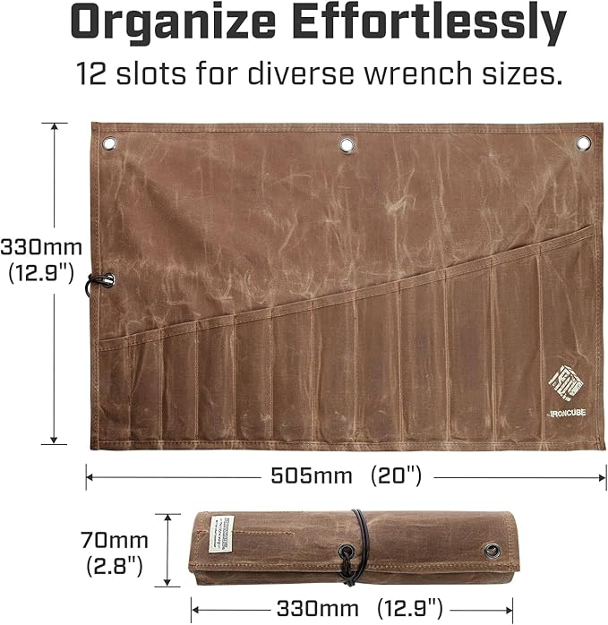 Tool Pouch, Roll-Up Storage Bag for Hand Tools & Wrenches