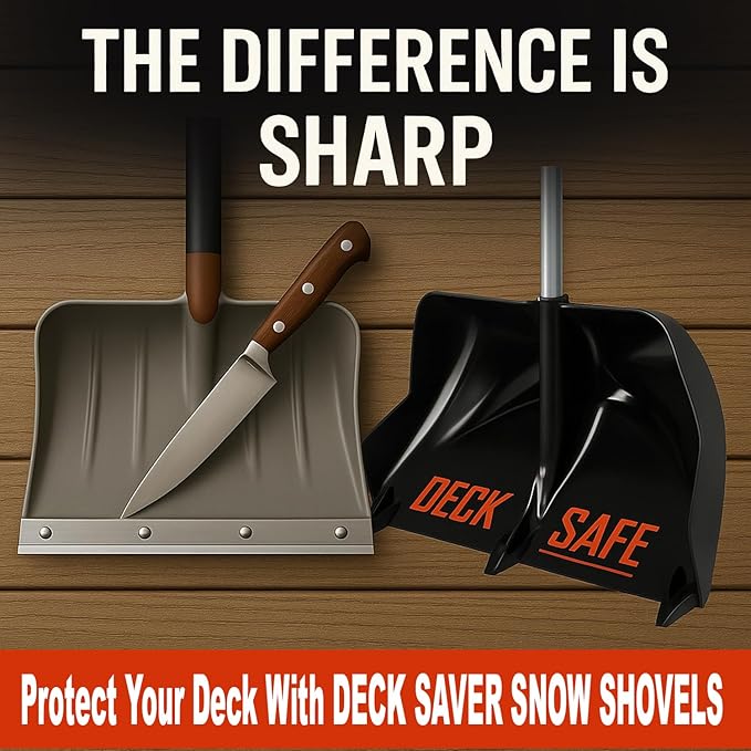 Snow Shovel for Decks & Driveways – Deck Saver™ Crack Jumper 24" Snow Shovel, Won’t Damage Decks