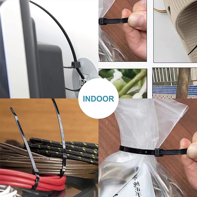 Small Zip Ties, Zip Ties 4 inch with 18 lb Tensile Strength, Black Cable ties, 1000 Pack, ANOSON
