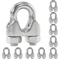 10Pcs M6 1/4 Inches Stainless Steel Wire Rope Cable Clip Clamp