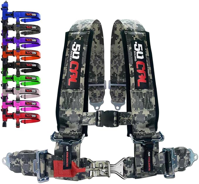 4 Point Harness for Bucket Seat, Quick Release Latch, 9 Color Options, Racing Harness, Race Car, Off Road Vehicle, UTV, RZR