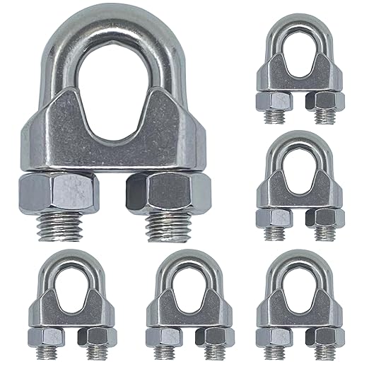 6PCS 3/8 Inches M10 Stainless Steel Wire Rope Cable Clip Clamp