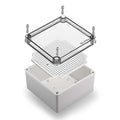 QILIPSU Outdoor Junction Box IP67 Waterproof Project Box ABS Plastic Weatherproof Electrical Enclosure Clear Cover (4.9"x4.9"x3.9" CC)