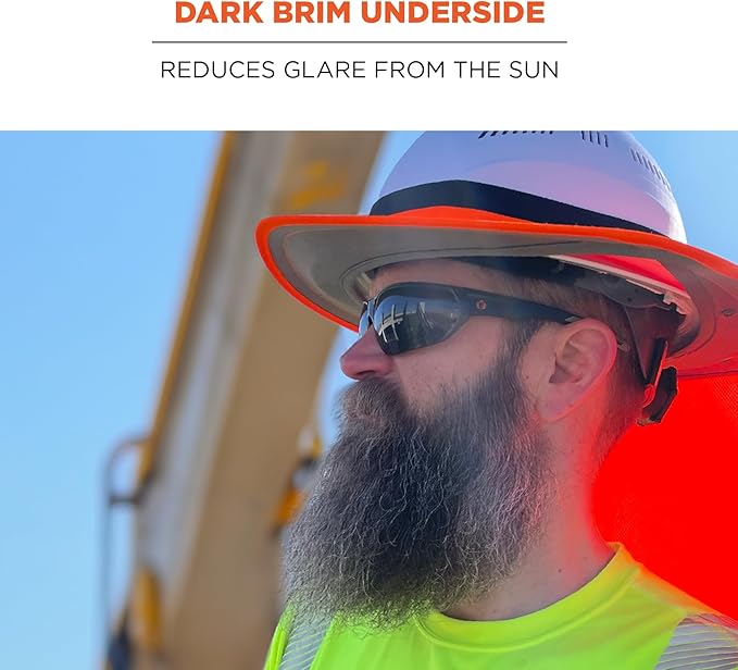 Ergodyne Chill Its 6661 Universal Hard Hat Brim Sun Shade with Neck Flap, Safety Helmet Sun Shield