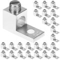 QWORK Aluminum Alloy Mechanical Lugs, 25Pcs High-Strength Terminal Mechanical Lug, Screw Size 5/16-24, Compatible with 14 AWG - 2/0 AWG Conductors