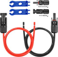 10AWG Solar Extension Panel Cable - 3FT Solar Wire with Waterproof Female and Male Connector and Solar Panel Adaptor Kit Tool PV Wire for RV, Home, Boat, Solar Panels(3feet Red + 3feet Black)