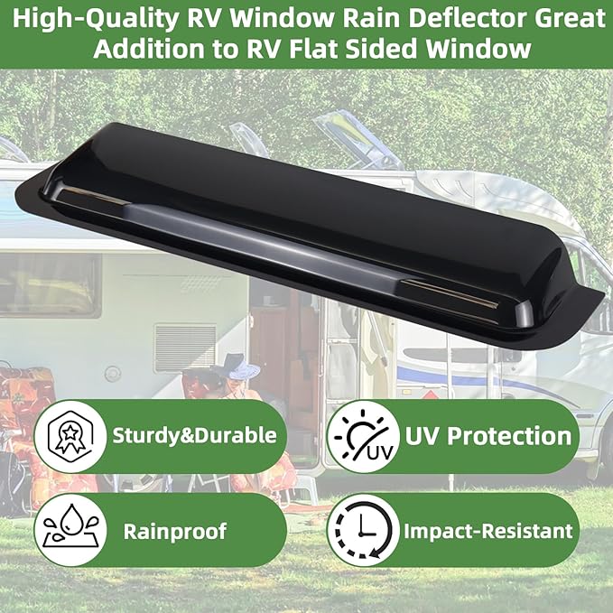 RV Window Rain Deflector Guard & Sun Visor Shade, RV Windows Blade Rain Sunroof Deflector Fits 30 inch Wide RV Sliding&Vertical Window,Deflects Rain and Sun Protection for Camper Van Windows