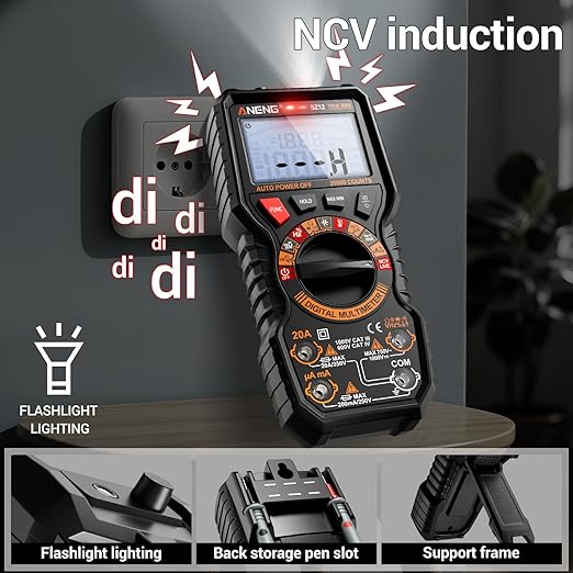 ANENG Multimeter,TRMS 20000 Counts Magnetic Digital Tester with High Resolution Auto Ranging MAX/MIN Voltmeter Measures AC/DC Voltage,Current,Resistance,Capacitance, NCV,Data Hold Amp for Automotive