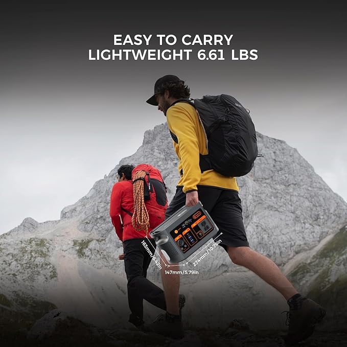 FF Flashfish Portable Power Station, 179Wh LiFePO4 Battery Pack, Solar Generator With 300W AC Output(Peak 600W), UPS, Full Charge in 70Min., Backup Power Emergency Power Supply For Home, Camping, CPAP