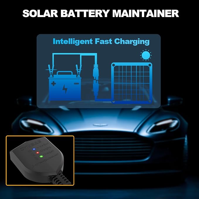 OYMSAE 30W Solar Car Battery Charger Portable 12V Trickle Battery Charger & Maintainer Waterproof Solar Panel for Car Boat Automotive RV