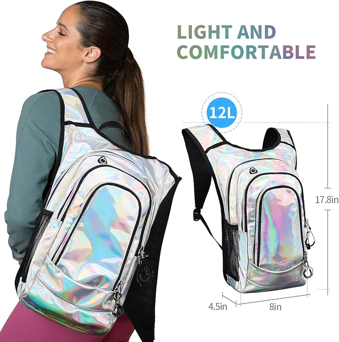 Hydration Pack, Hydration Backpack with 2L Hydration Bladder, Festival Essential Water Backpack, Lightweight Hydration Bag Hydropack Hydro for Running, Biking, Music Festival Gear, Rave