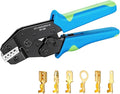 Wire Crimping Tool Wire Crimper Ratchet,Wire Crimper Tool for Open Barrel Terminal Connectors,Electrical Deutsch Crimp Tools for Molex DELPHI AMP Dupont TYCO Terminals,24-14 AWG