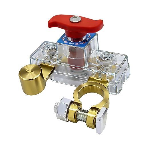 Car Battery Power Cut-Off Switch Breaker, Pure Copper Stable Transmission High Conductivity Disconnect Switch Smart Car Battery Disconnect Switch Clear PC Shell for Car Truck Boat Rv Supplies