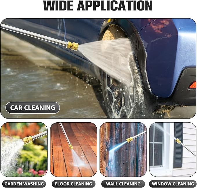 Sealegend Pressure Washer Extension Wand, 17 Inch Power Washer Lance, 2 Packs Stainless Steel with 1/4" Quick Connect, 4000 PSI