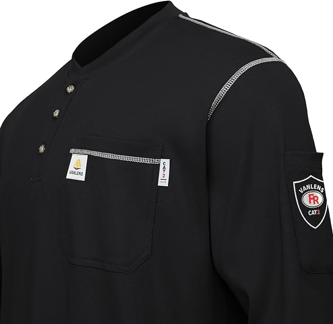 FR Shirts for Men CAT2/HRC2 Flame Resistant Shirts 6.5oz Light Weight Long Sleeve Fire Retardant Shirts