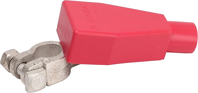 Fastronix Red and Black Top Post Style Flexible Battery Terminal Cover
