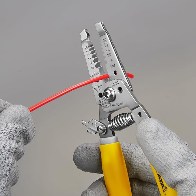 Wire Stripper Tool Crimper for Electricians: 7 Inch Wire Cutter Stripping Tool for 10-18 AWG Solid and 12-20 AWG Stranded Wire - Electrical Wire Crimping Stripping Plier - 10 12 14 16 18 AWG Gauge