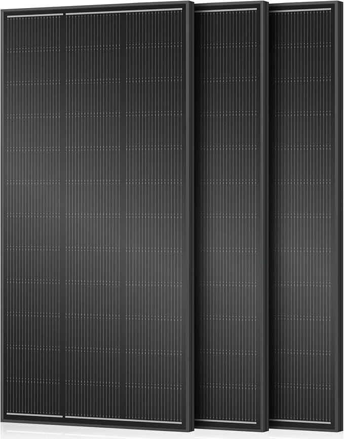18BB 600 Watt Solar Panel, 3pcs 200W N-Type Solar Panels, 25% High-Efficiency Monocrystalline Module PV, for 12V/24V Battery, Home, Trailer, Camping, Marine, Boat, Farm, RV and Off-Grid