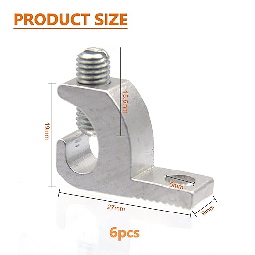 ISPINNER 6pcs Aluminum Lay-in Lug, AWG 14-4 Copper Conductor Lay-in Connector for Grounding and Bonding
