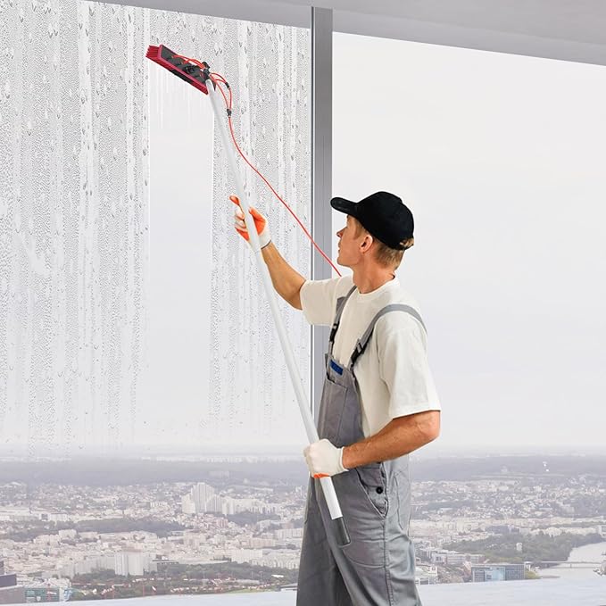 26.25FT Solar Panel Cleaner Window Washing Kit, Window Cleaning Kit with Extension Pole, Water Fed Brush Water Fed Pole Cleaning Kit, Washing Tool for Household & Outdoor