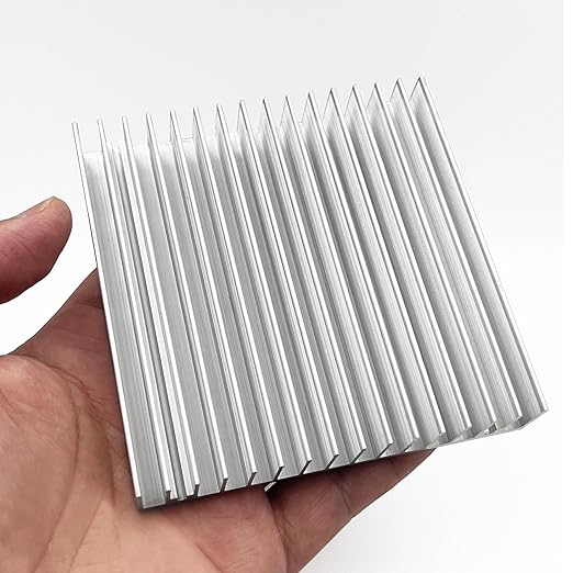 Aluminum Heatsink Anodized Heat Sink 100x100x18mm Passive Cooler Radiator with 16 Fins Compatible with MOSFET IC GPU Power Amplifier LED Light PCB Router High-Performance Cooling Heat Sink