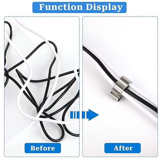 50 Pcs Trailer Wire Clips,Metal Cable Clips Stainless Steel Clips Solar Panel Wire Clip Double Wire Clips Trailer Wire Clamps for PV Wiring Boat Cable, Boat Trailer 22.5 mm/ 0.89 Inch