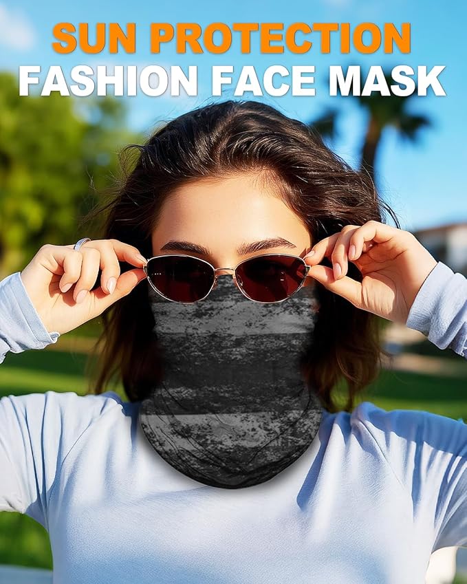 4Pack Neck Gaiter for Men Women Face Cover Mask Head Wrap Balaclava Headwear Bandana Headband Magic Scarf