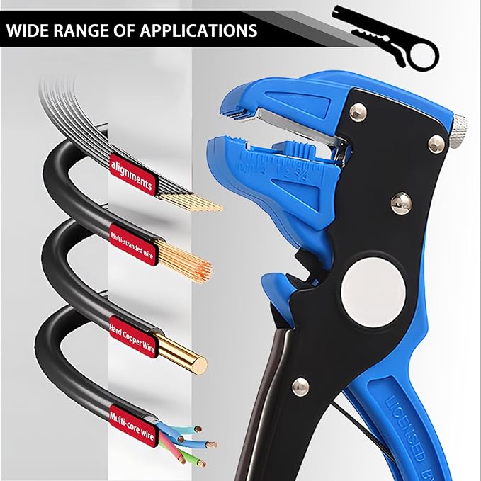 Vista Quick Stripper - 2 in 1 Automatic Wire Stripper and Cutter for Electronic and Automotive Repair, Eagle Nose Pliers (Blue 1PCS)