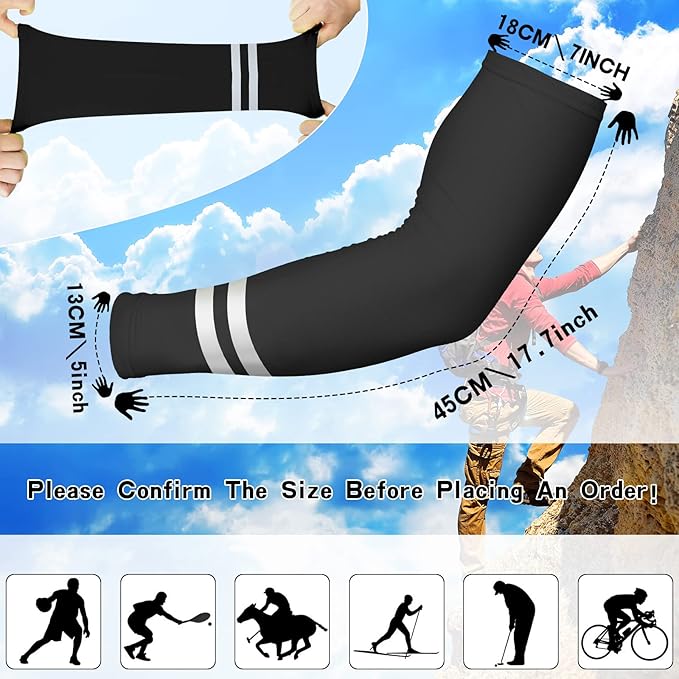SATINIOR 3 Pcs Sun Hard Hat Neck Protection High Visibility Full Brim Mesh Sun Protection Bandana Headband Arm Sleeves with Reflective Strap for Construction Helmet Hard Hat(Black)