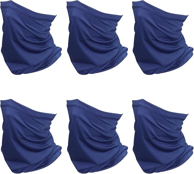 SHEVERCH 6 Pack Neck Gaiter Face Mask Sun Protection Cooling Bandana Face Cover Windproof Dustproof Neck Scarf