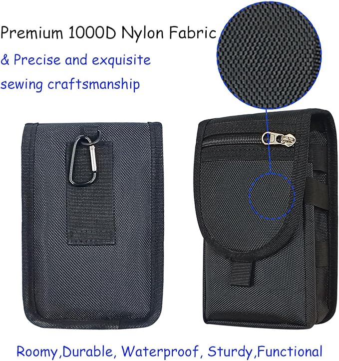 Belt Tool Pouch,Tactical Utility Pouch, Heavy-Duty Nylon EDC Multitool Organizer,Cell Phone Holder, Multi-Pockets Tool Holster Sheath Bag for Electricians Handymen Work Maintenance Dailylife Hiking