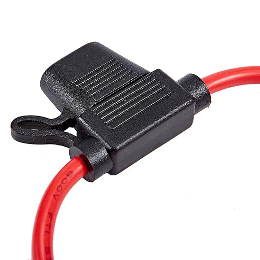 FEBRYTOLD 10 Gauge Inline Fuse Holder - Waterproof Pigtail Fuse Relay with 2 Pack 30AMP & 40AMP Blade Fuses for Car, Truck, Boat & Motorcycle