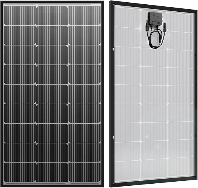 100 Watt Solar Panel, N-Type 16BB 100W Solar Panels, Monocrystalline 25% High Efficiency 12V Solar Module for Boat, Home, RV Battery and Off-Grid Applications