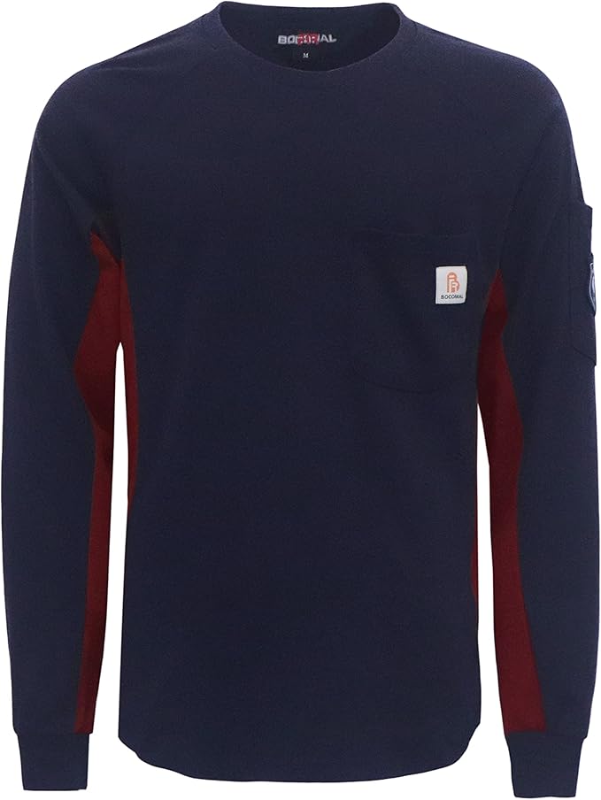 BOCOMAL FR Shirts 5.5oz Light Weight Henley and Short Sleeve Flame Resistant/Fire Retardant Clothing Shirt